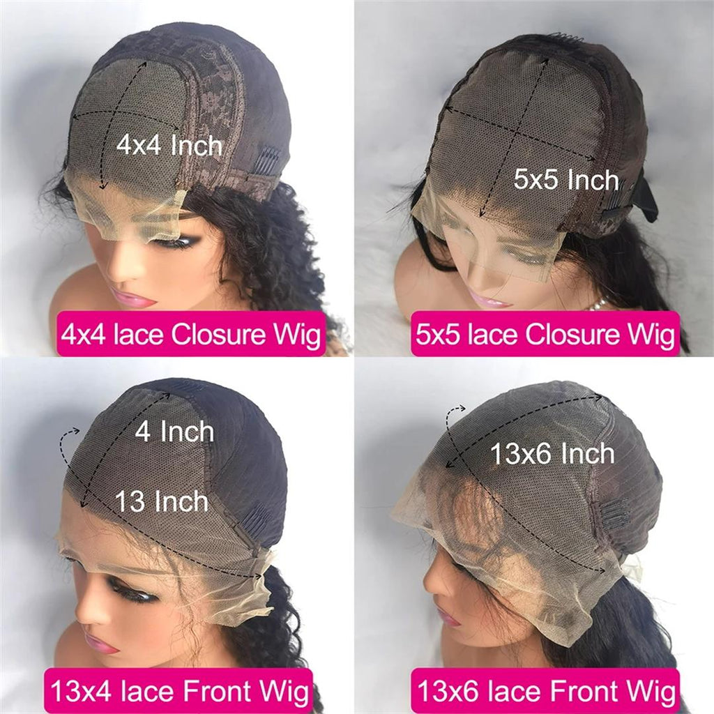 Natural Deep Curly Lace Front Wigs HD Transparent Glueless Lace Wig Deep Curly Wigs Human Hair  Wear and Go Glueless Wigs