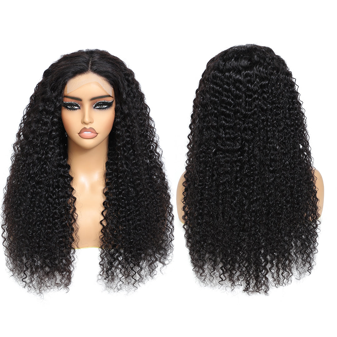 Deep Curly Glueless Lace Wig Wear and Go Glueless Wig Pre Cut Lace Closure Wigs with Natural Hairline Beginner Friendly