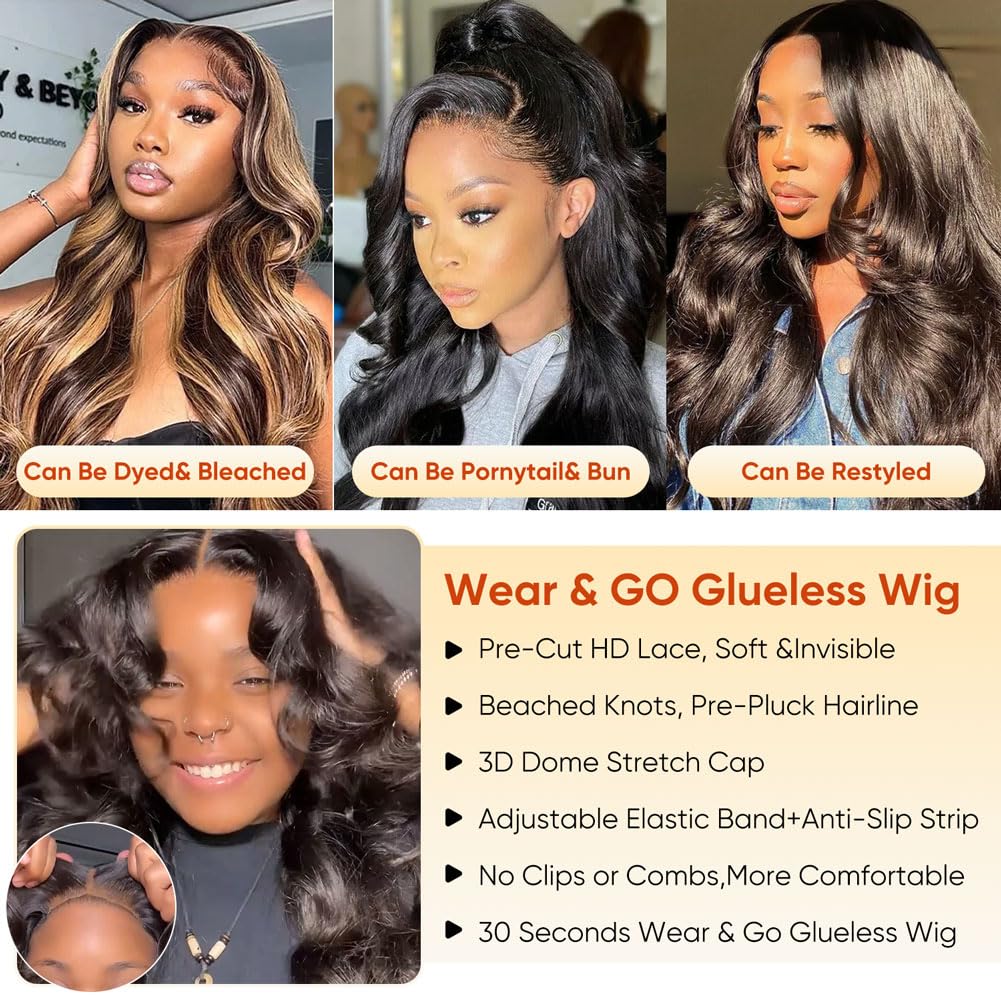 New Cap Body Wave Glueless Wigs for Black Women Human Hair