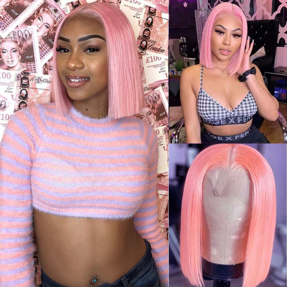 pink lace bob wig