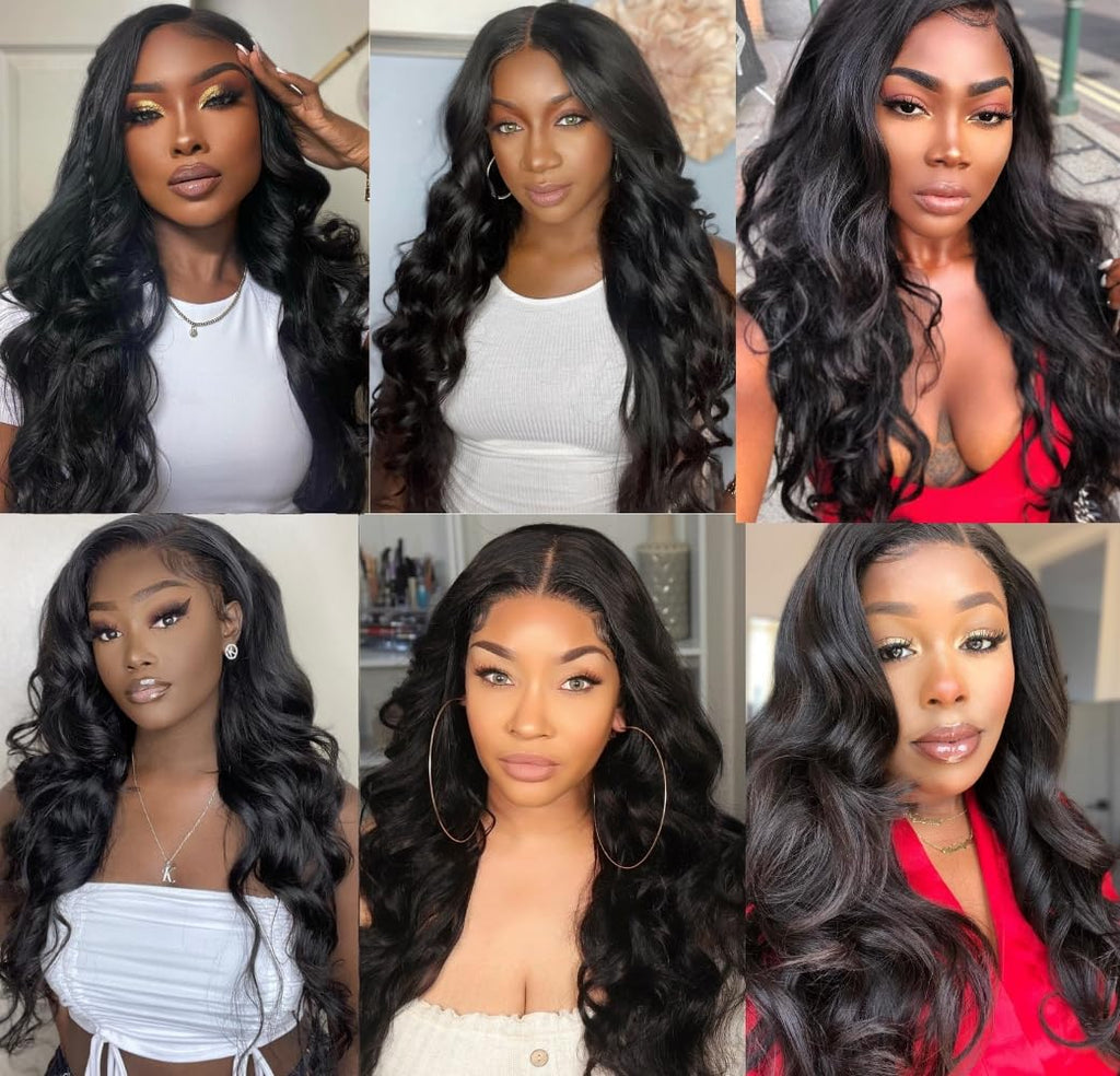 New Cap Body Wave Glueless Wigs for Black Women Human Hair Lace Front Wig with Baby Hair