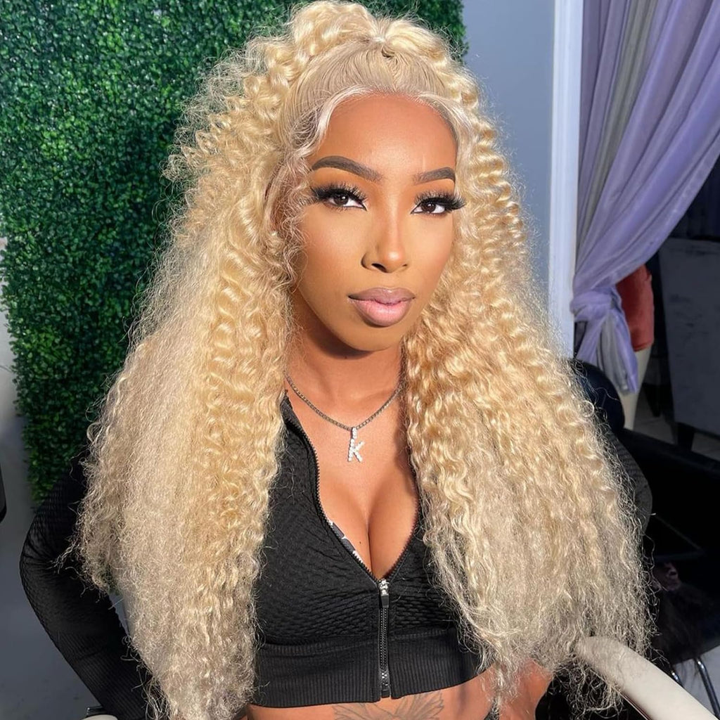water wave 360 lace blonde wig