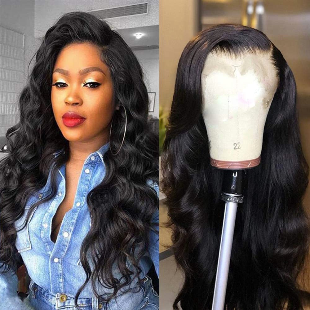 New Cap Body Wave Glueless Wigs for Black Women Human Hair Lace Front Wig with Baby Hair