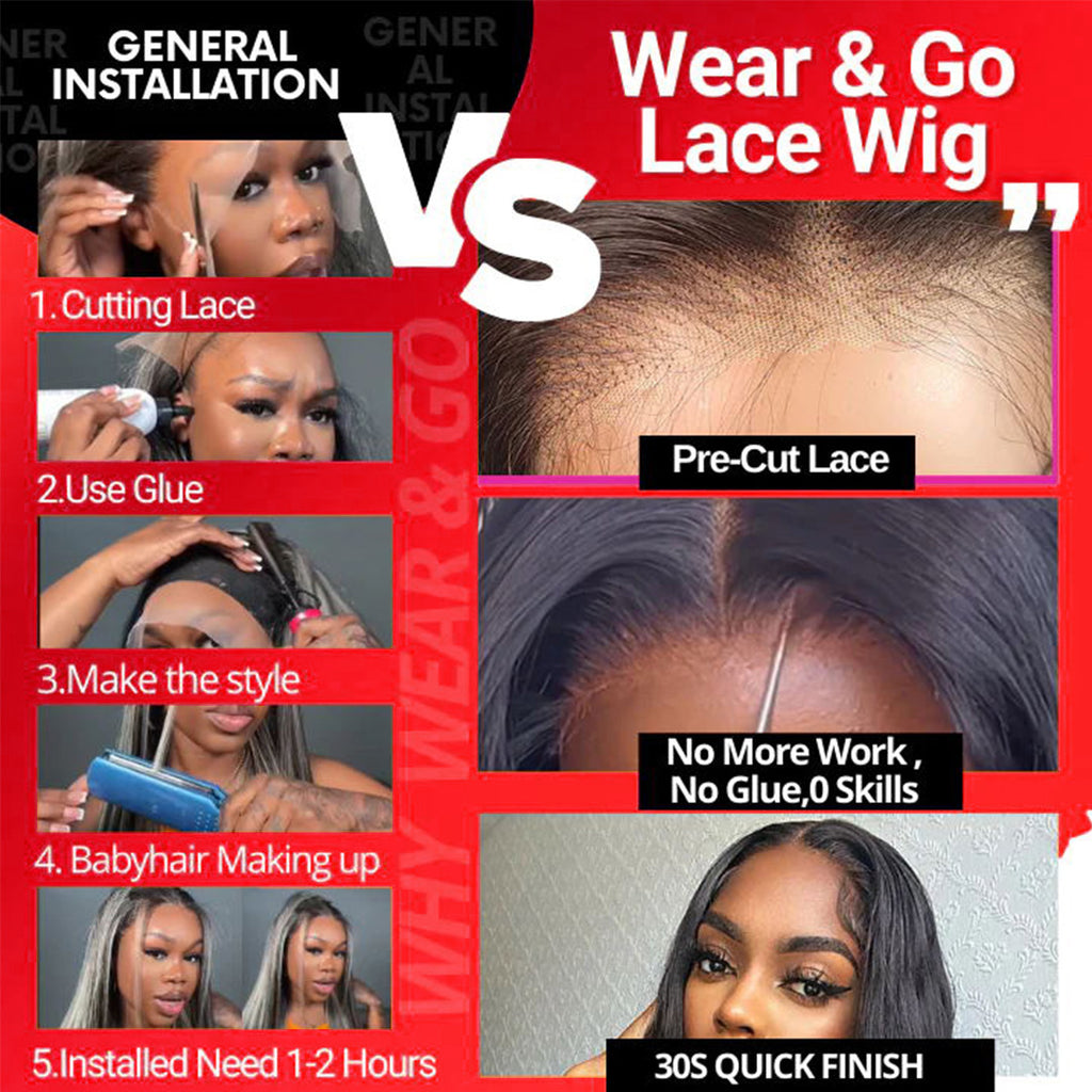 Wear and go Glueless Wigs Straight wig