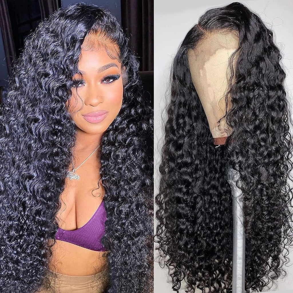 Vanlov Hair-Deep Wave HD Lace Wig 100% Human Hair Wigs for Black Women Human Hair with Baby Hair