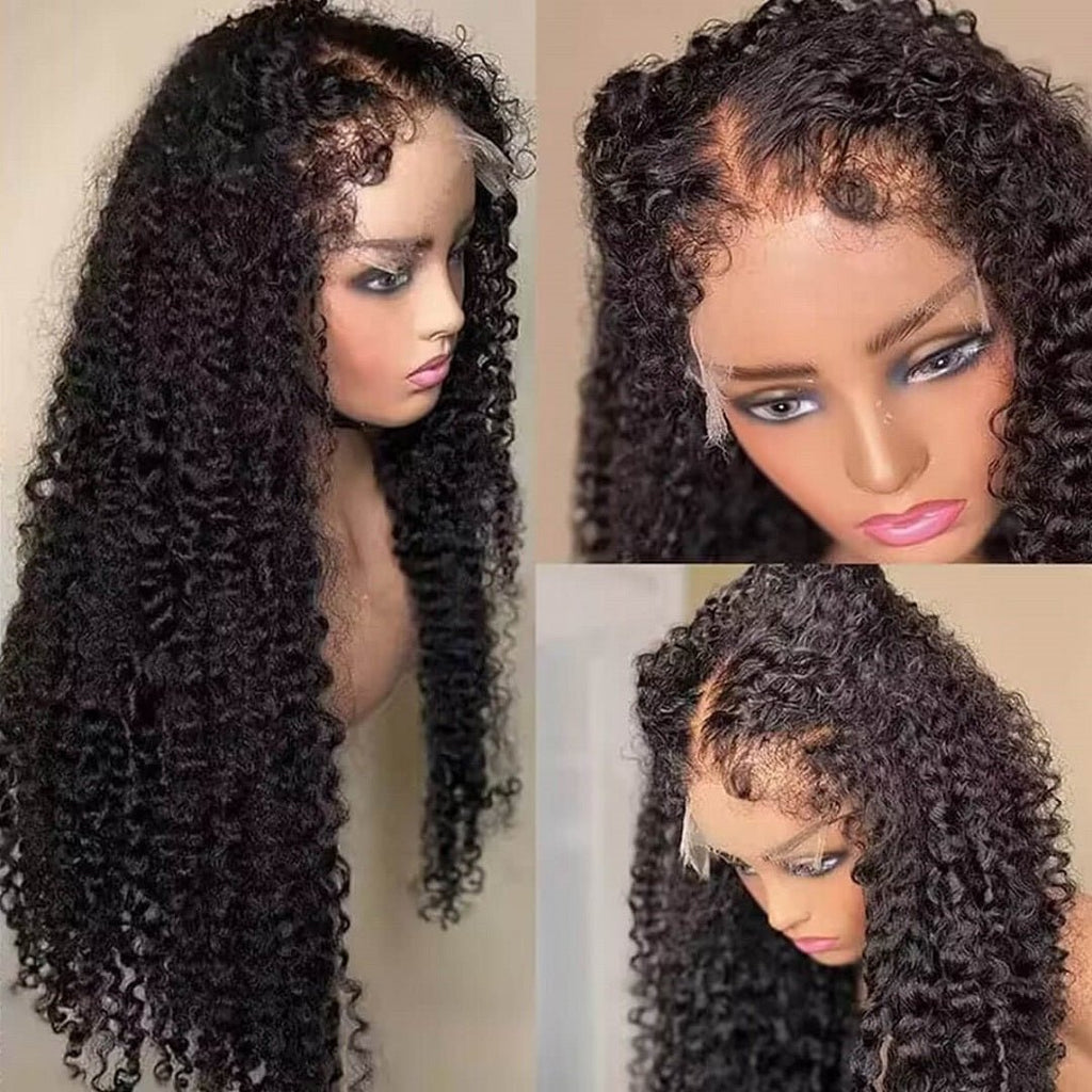 Vanlov Hair-HD Glueless Lace Wig Deep Curly Wave Wigs Human Hair Wear and Go Glueless Wigs