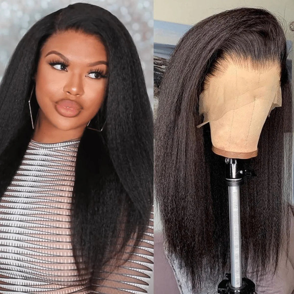 Vanlov Hair-Kinky Straight 13x4/13x6 HD Lace Front Wigs Human Hair 150%-200% Density
