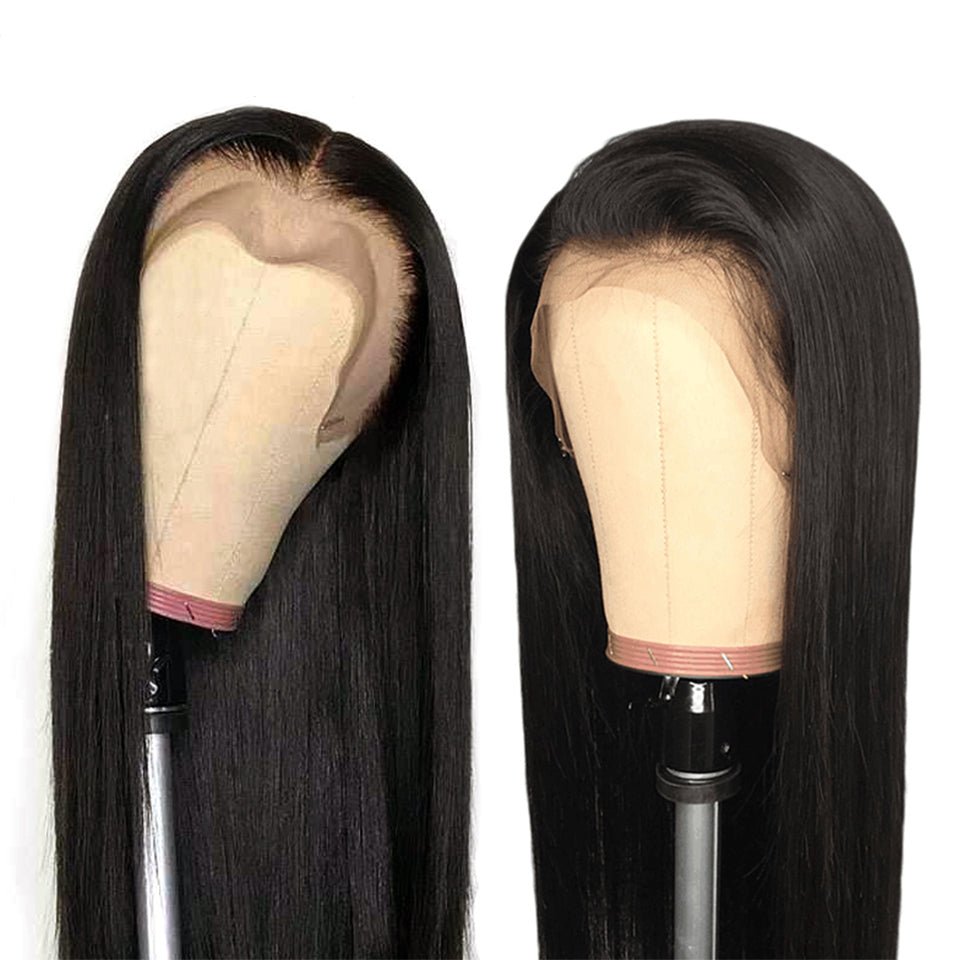 Vanlov Hair-Straight Hair Full Lace Wig Natural Black Virgin Human Hair Full Lace Wig