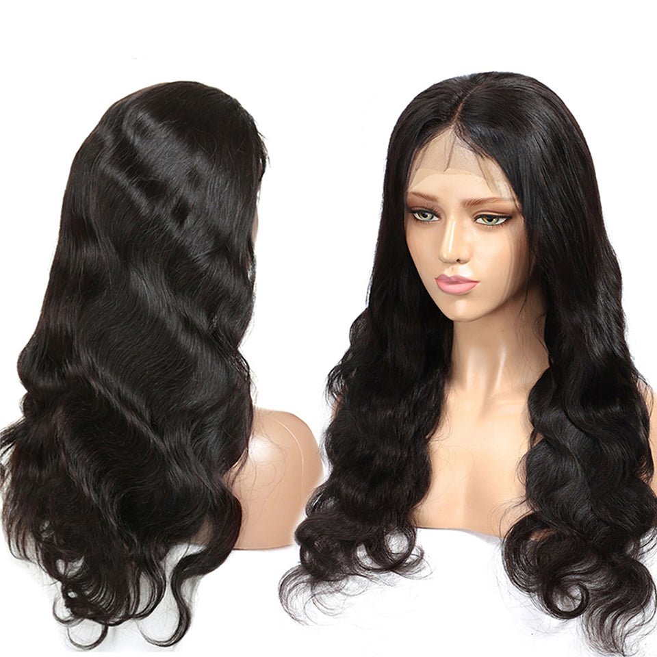 Vanlov Hair-Vanlov Body Wave Lace Wig Human Hair Natural Black