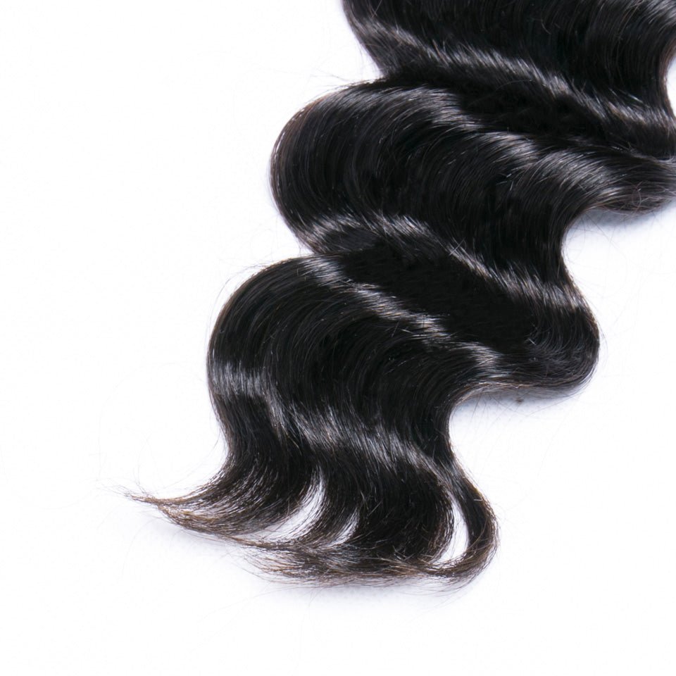 Vanlov Hair-Vanlov Brazilian Human Hair Bundles Loose Deep Wave Natural Black 4 Bundles Deals