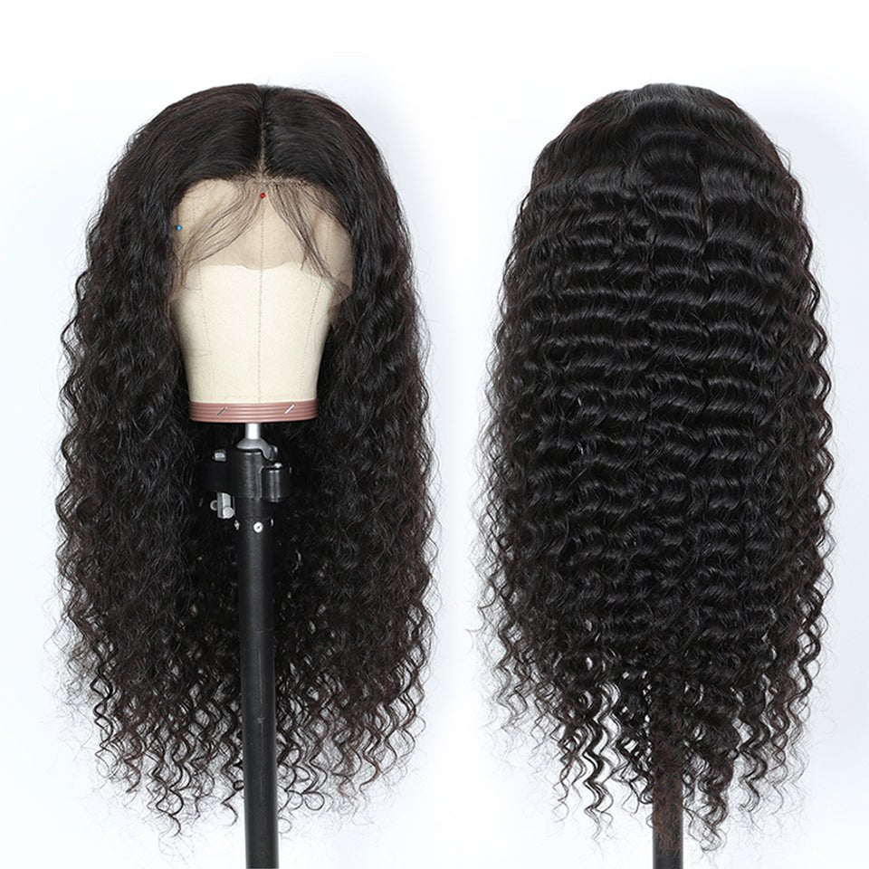 Vanlov Hair-Vanlov Deep Wave 13X4/13X6 Lace Front Wig 150%-250% Density 100% Unprocessed Human Hair