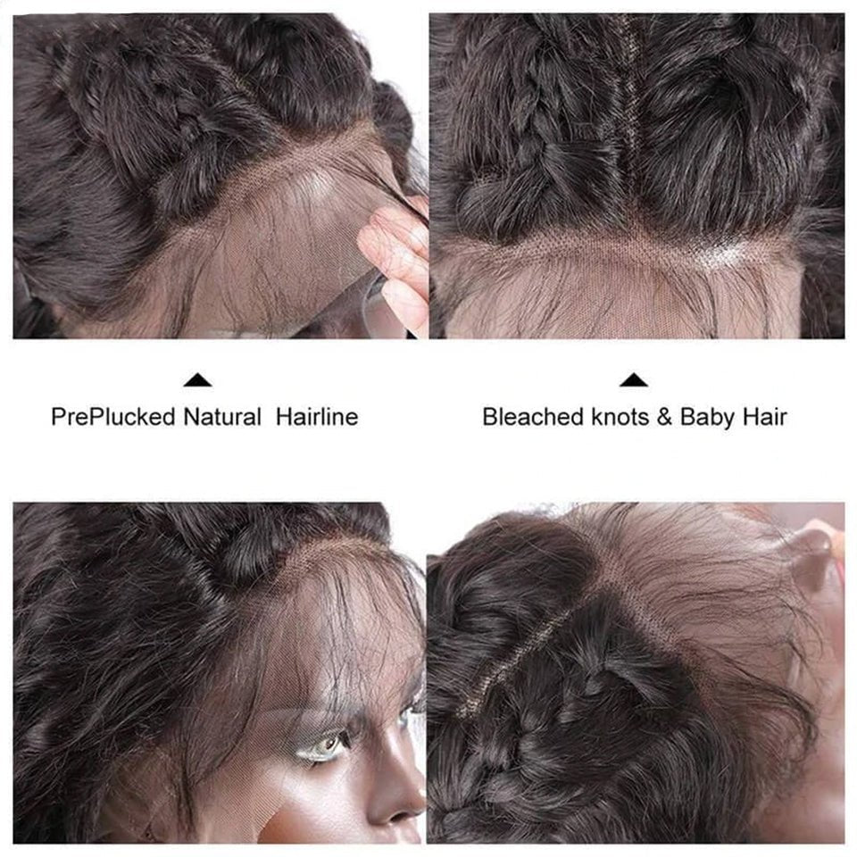 Vanlov Hair-Vanlov Deep Wave 360 Lace Frontal Wig 150% Density 8-30 Virgin Human Hair