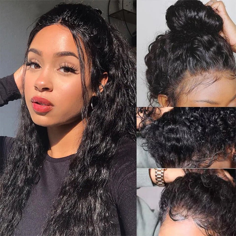 Vanlov Hair-Vanlov Deep Wave 4 Bundles With 13X4 Lace Frontal Pre Plucked With Baby Hair