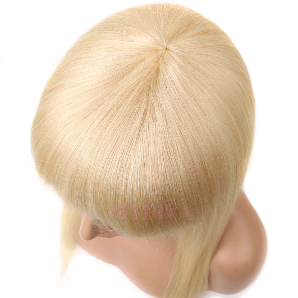 Vanlov Hair-Vanlov Hair 613 Blonde Straight Human Hair Wigs With Bangs No Lace Wig 8-30 Inch