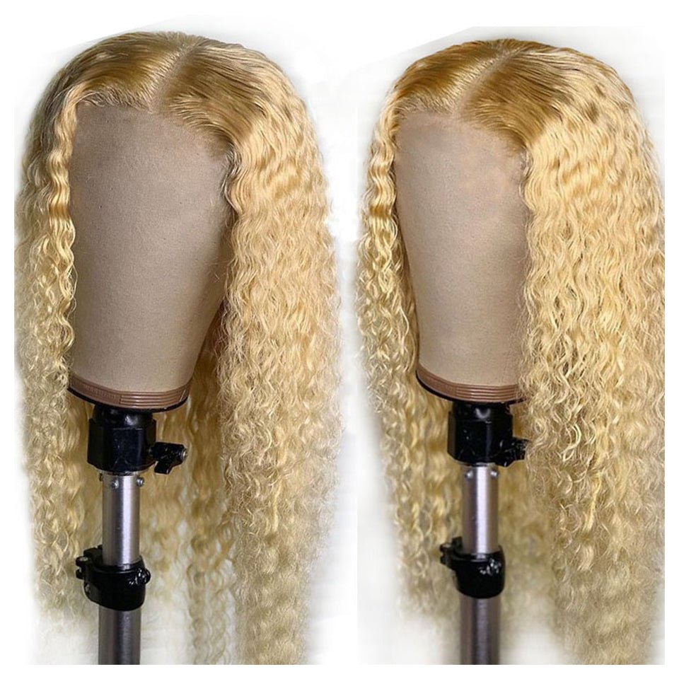 Vanlov Hair-Vanlov Hair 613 Blonde Water Wave Lace Front Wig 180% Density Human Hair Wigs