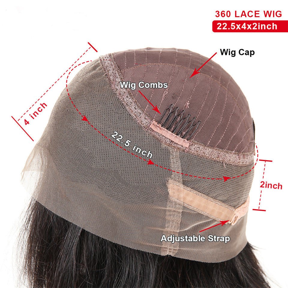 Vanlov Hair-Vanlov Hair Afforable Virgin Human Body Wave 360 Lace Frontal Wig 150% Density
