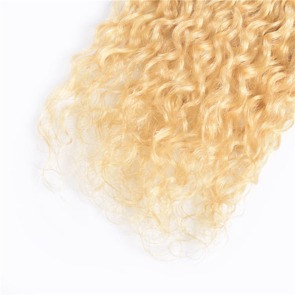 Vanlov Hair-Vanlov Hair Blonde Hair 3 Bundles Water Curly Virgin Human Hair