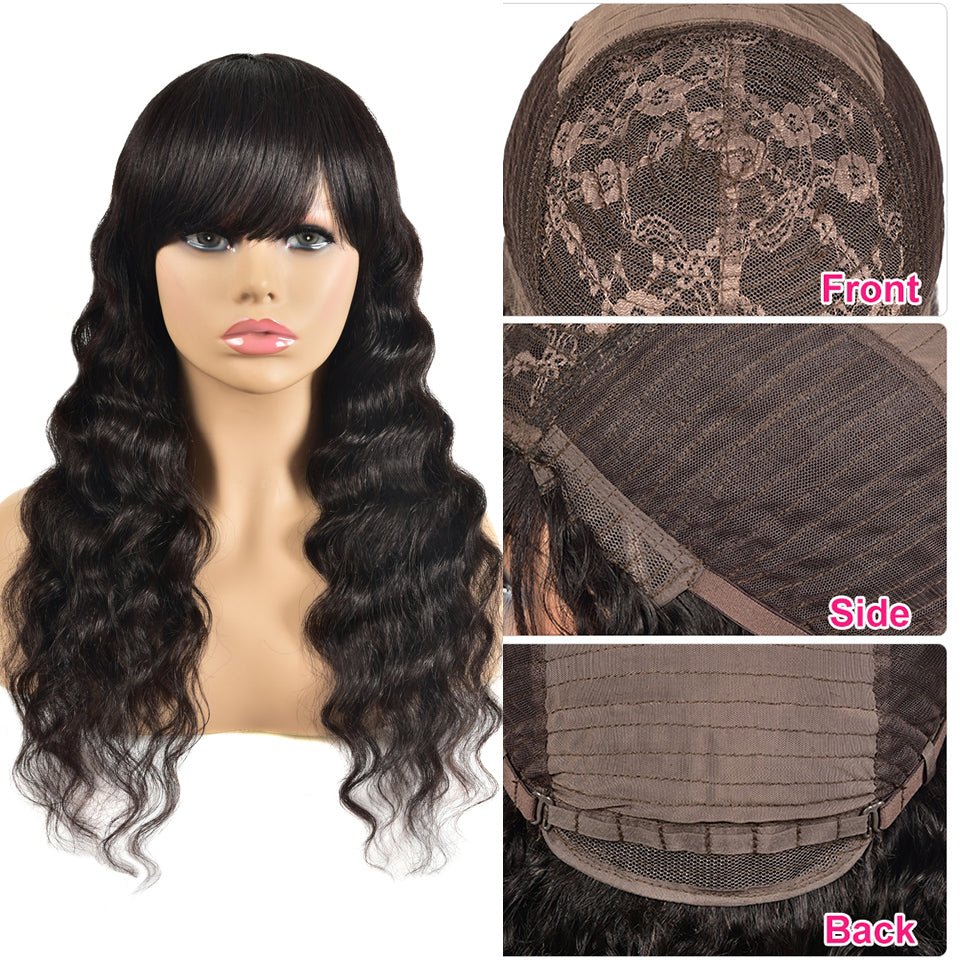Vanlov Hair-Vanlov Hair Glueless Wig Loose Deep Machine Wigs With Baby Hair Human Hair 150% Density 10-30 Thinker Wig
