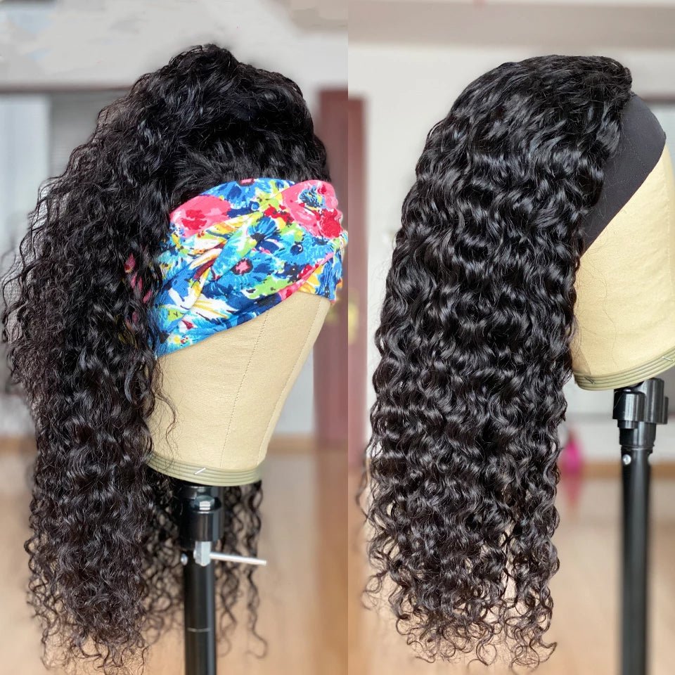 Vanlov Hair-Vanlov Hair Headband Wigs 150% Density Water Wave Virgin Human Hair Wigs
