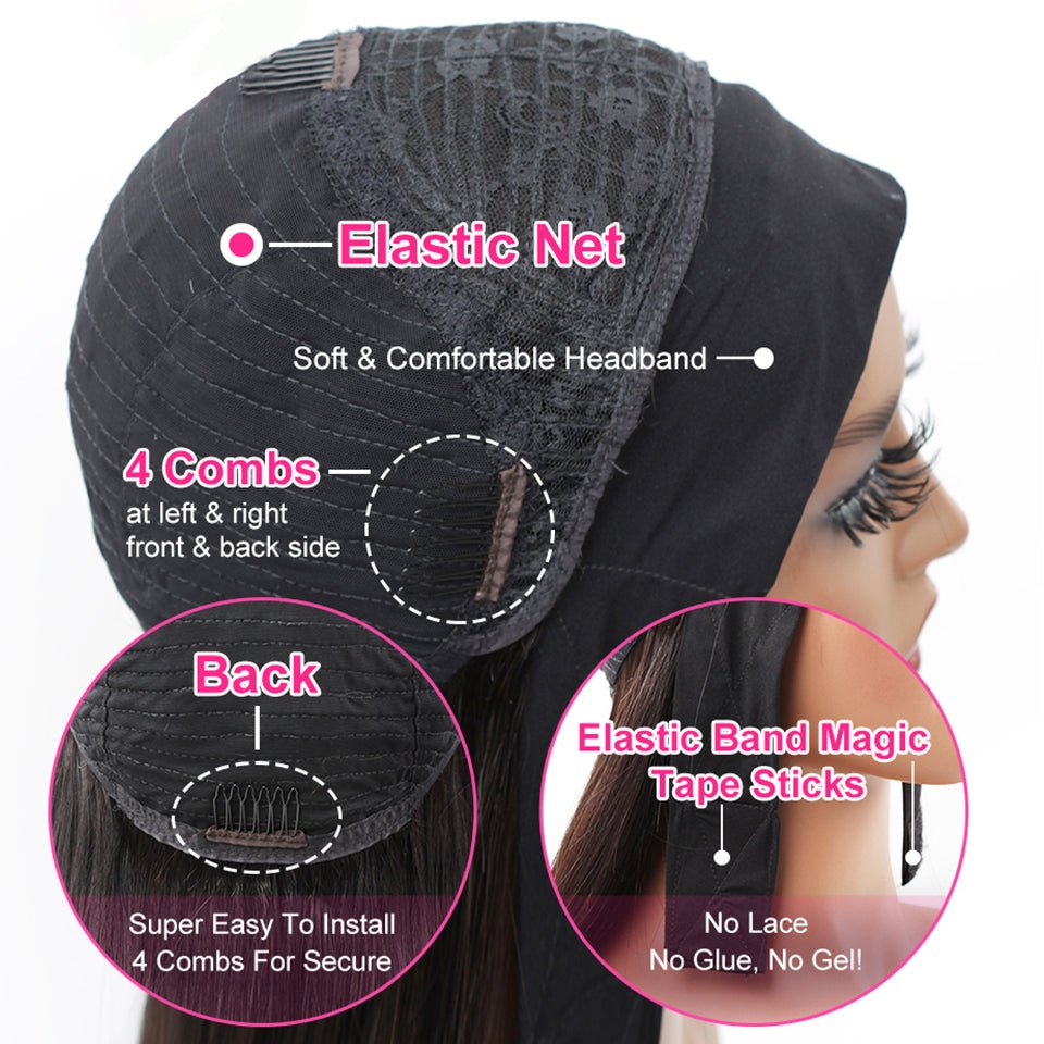Vanlov Hair-Vanlov Hair Headband Wigs Deep Wave Virgin Human Hair Wigs 180% Density For Women