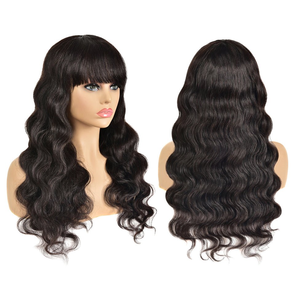 Vanlov Hair-Vanlov Hair High Quality Body Wave Wig Virgin Human Hair 150% Density Machine Wig