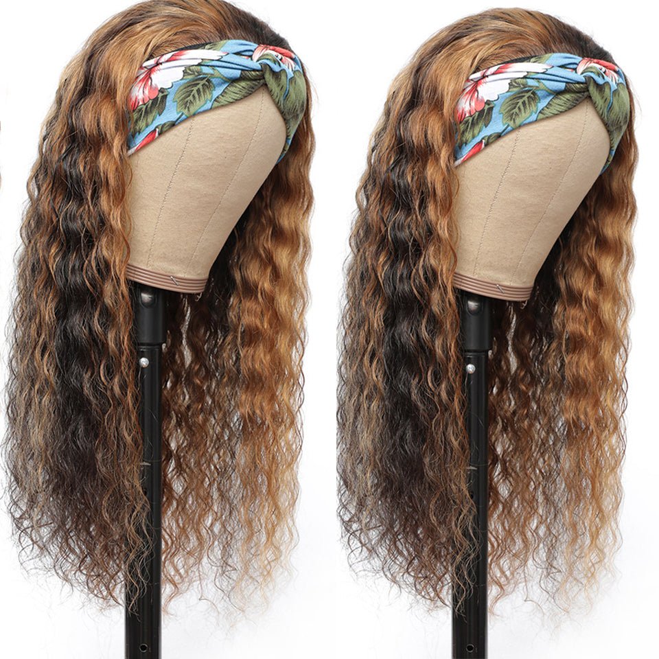 Vanlov Hair-Vanlov Hair Highlight Deep Wave Headband Wigs New Trend Piano Color Wigs