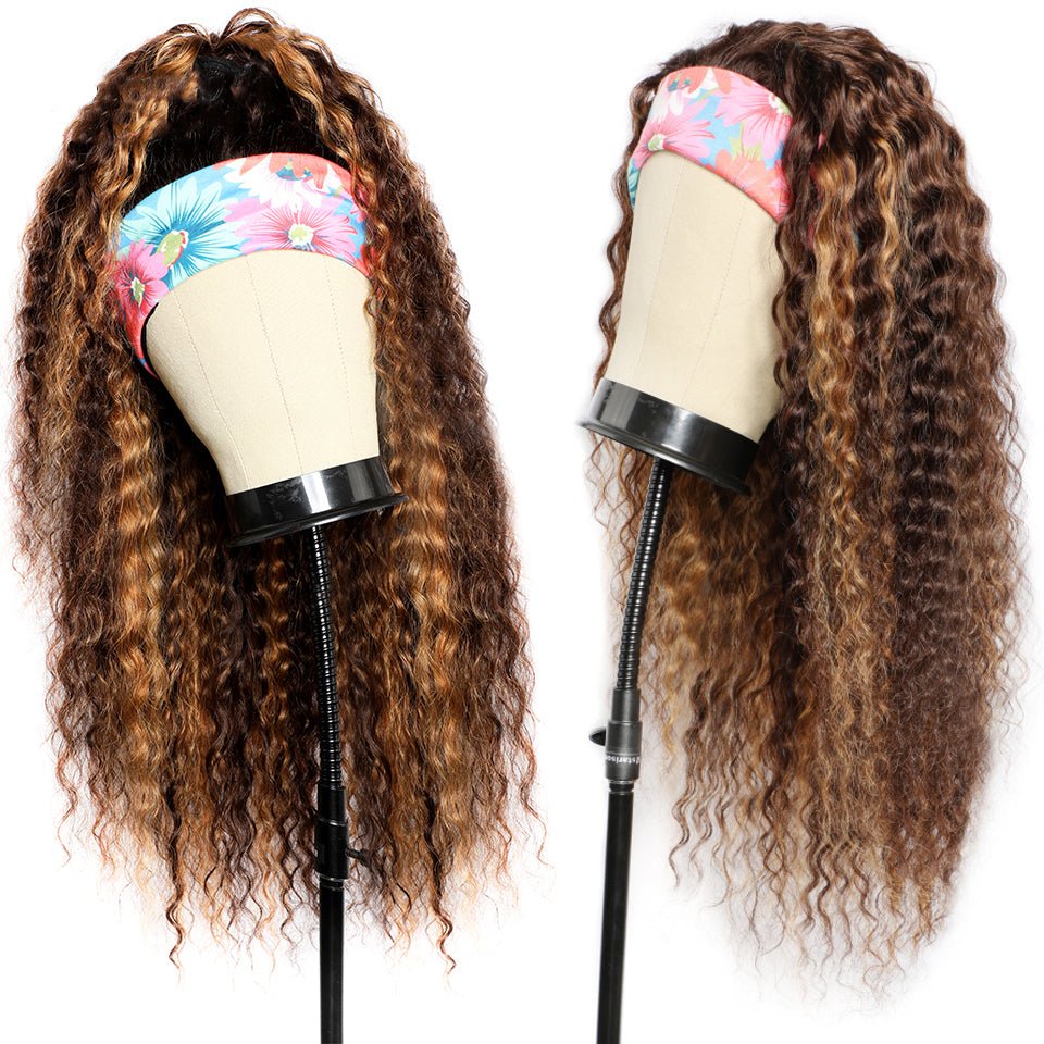 Vanlov Hair-Vanlov Hair Highlight Water Wave Headband Wigs Virgin Human Hair Wigs For Women