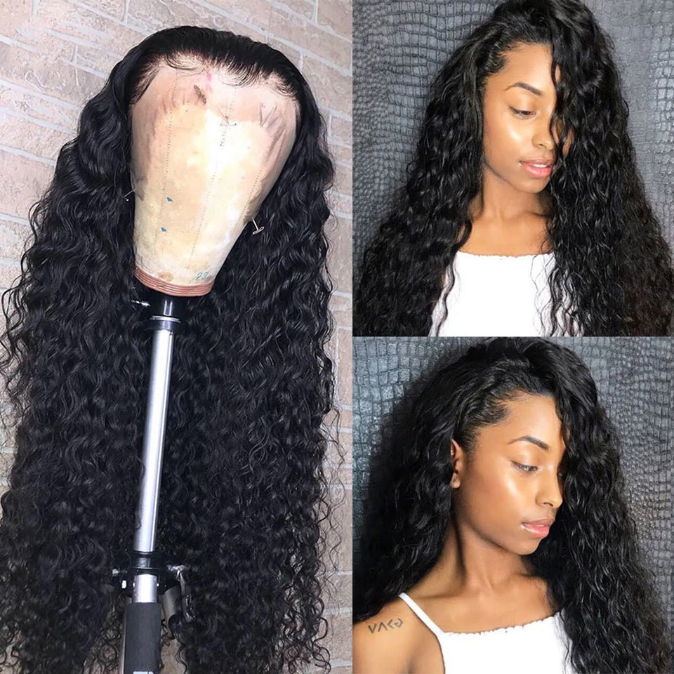 Vanlov Hair-Vanlov Hair Human Hair Water Wave HD Lace Front Wig Pre Plucked with natural hairline