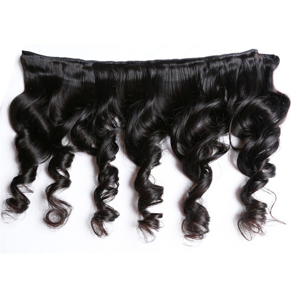Vanlov Hair-Vanlov Hair Loose Wave 4 Bundles Natural Black Easy Dyed And Bleached