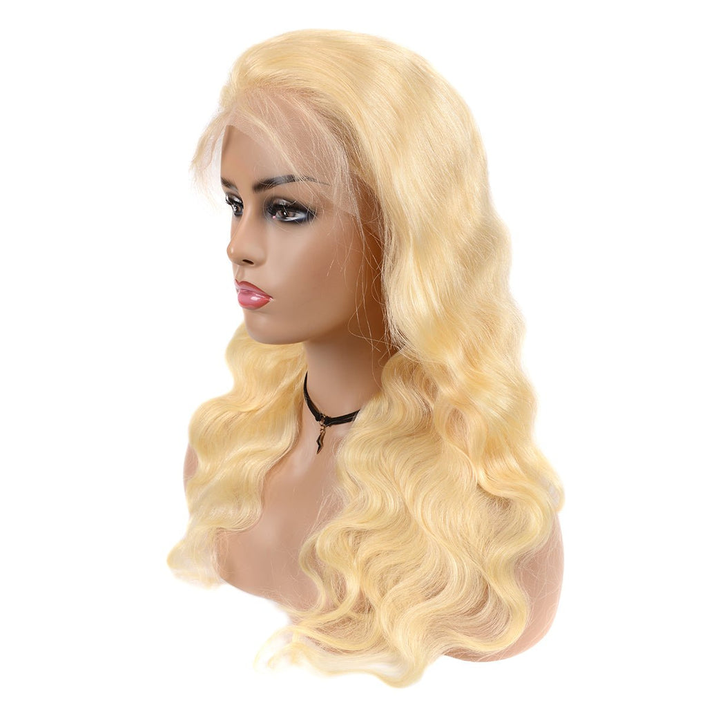 Vanlov Hair-Vanlov Hair Virgin Human Hair 180% Density 613 Blonde Body Wave 13X4 Lace Front Wig
