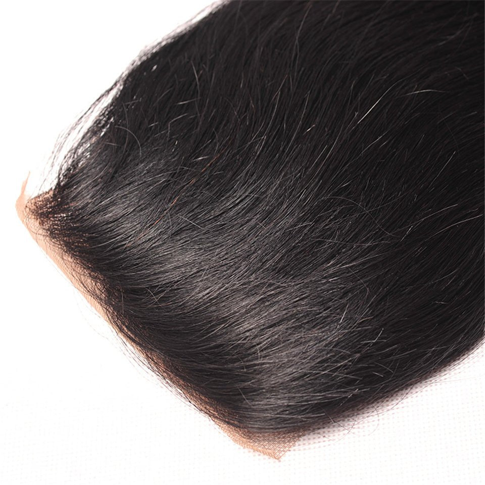 Vanlov Hair-Vanlov Hair Virgin Human Hair Straight Lace Closure Free Part 4X4 Closure