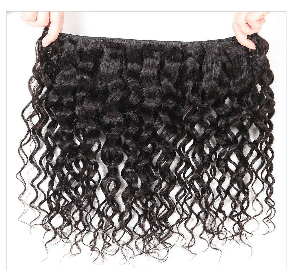 Vanlov Hair-Vanlov Hair Water Wave 1 Bundle Virgin Human Hair Natural Black