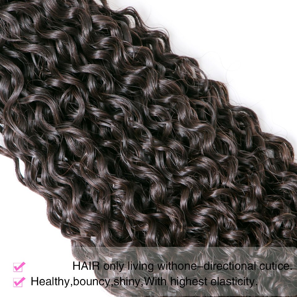 Vanlov Hair-Vanlov Hair Water Wave 1 Bundle Virgin Human Hair Natural Black