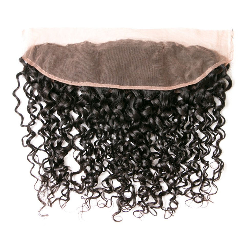 Vanlov Hair-Vanlov Hair Water Wave 13X4 Lace Frontal Pre Plucked Human Virgin Hair