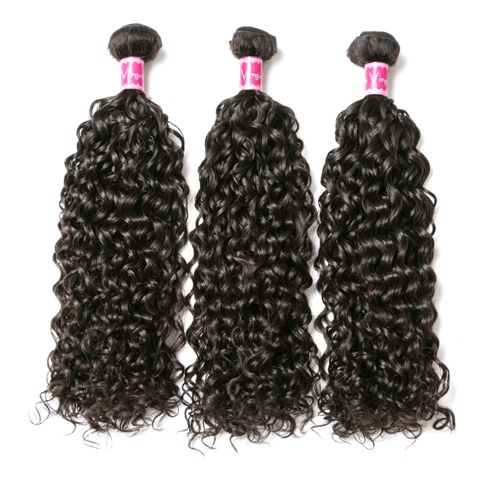 Vanlov Hair-Vanlov Hair Water Wave 3 Bundles 300g Natural Black Virgin Human Hair