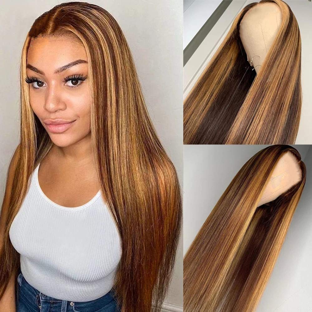 Vanlov Hair-Vanlov highlight Straight Lace Front Wigs Human Hair 4x4/5x5 HD Lace with Natural HairLine