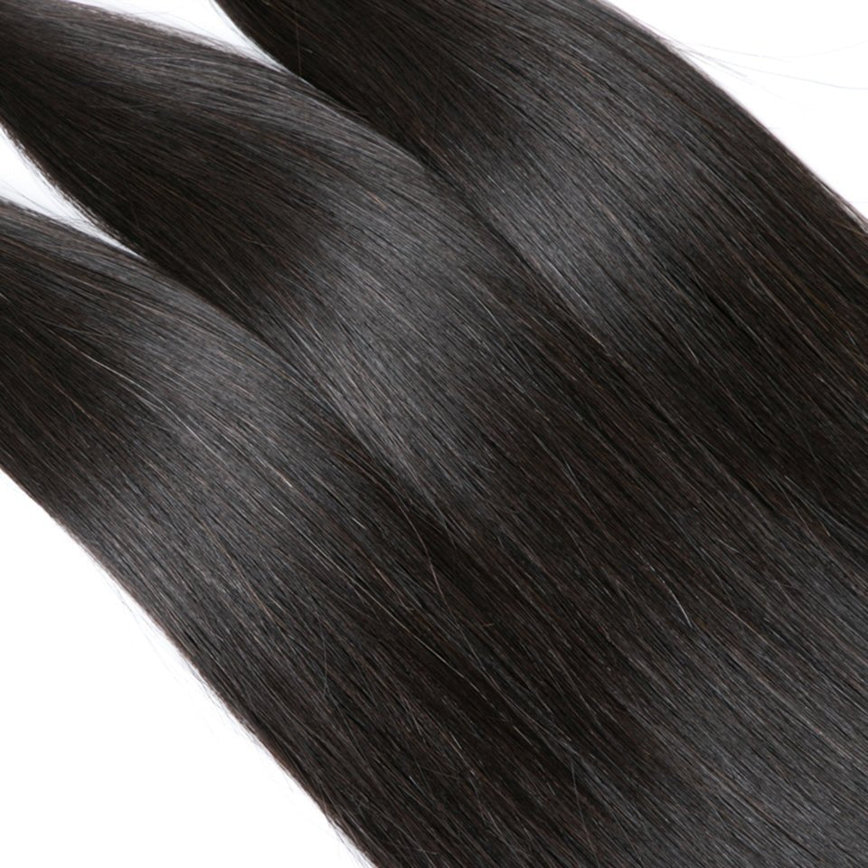 Vanlov Hair-Vanlov Human Hair Natural Black Straight Hair 5 Bundles Easy Dyed