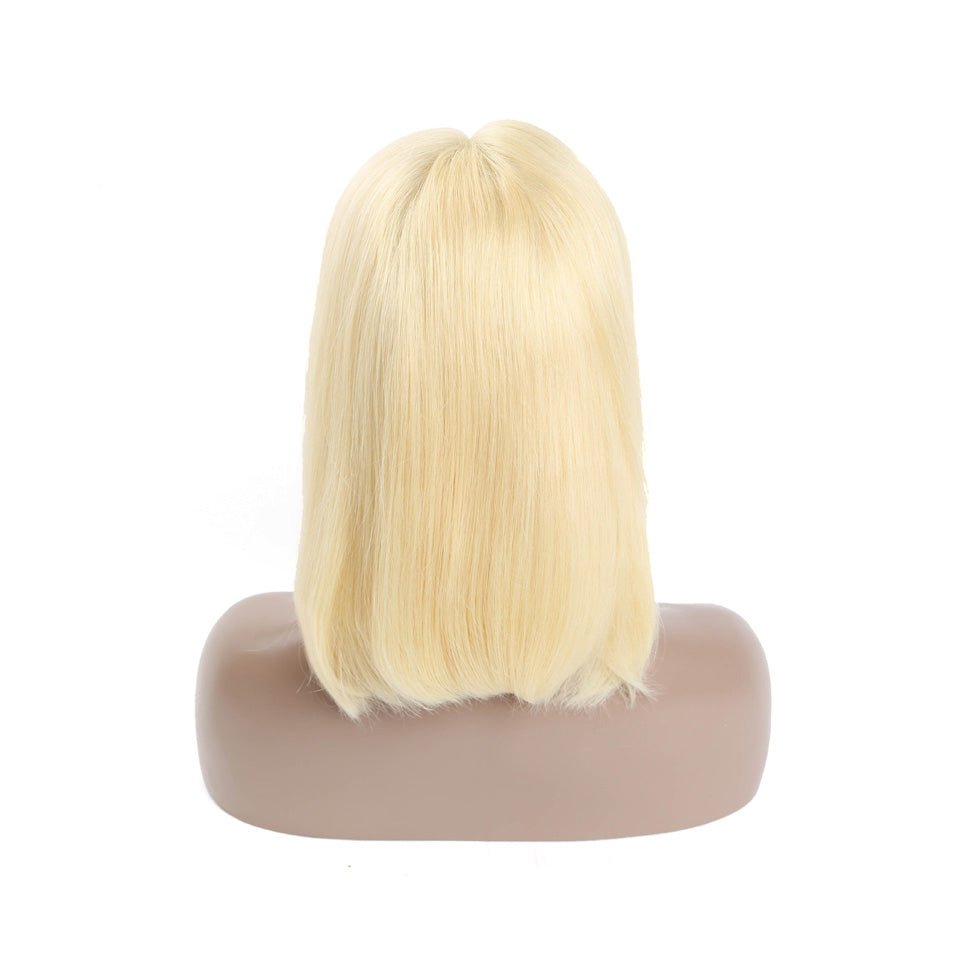 Vanlov Hair-Vanlov Human Hair Straight Bob Wig With Bangs Human Hair Wigs 613 Blonde Fringe Wigs Malaysian Hair