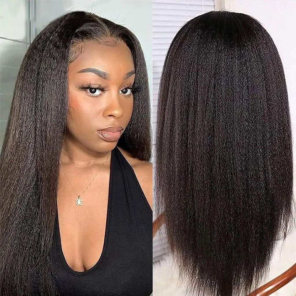 Vanlov Hair-Vanlov Kinky Straight Glueless Lace Wig Wear and Go Wigs HD Transprent Lace with Natural HairLine