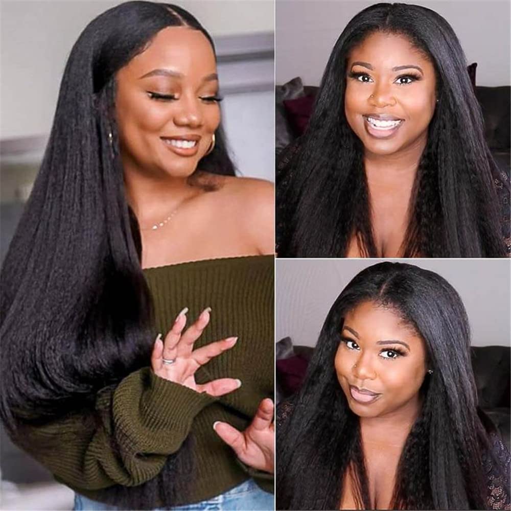 Vanlov Hair-Vanlov Kinky Straight Lace Front Wigs Human Hair 4x4/5x5/4x6 HD Lace with Natural HairLine 150%-200% Density