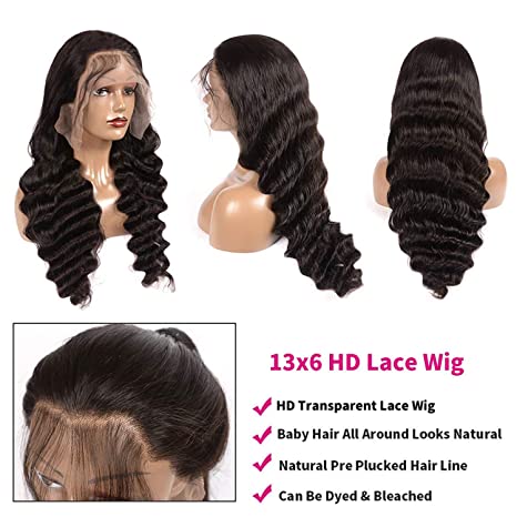 Vanlov Hair-Vanlov Loose Deep Wave Lace Front Wigs Pre Plucked Natural Hair Wigs