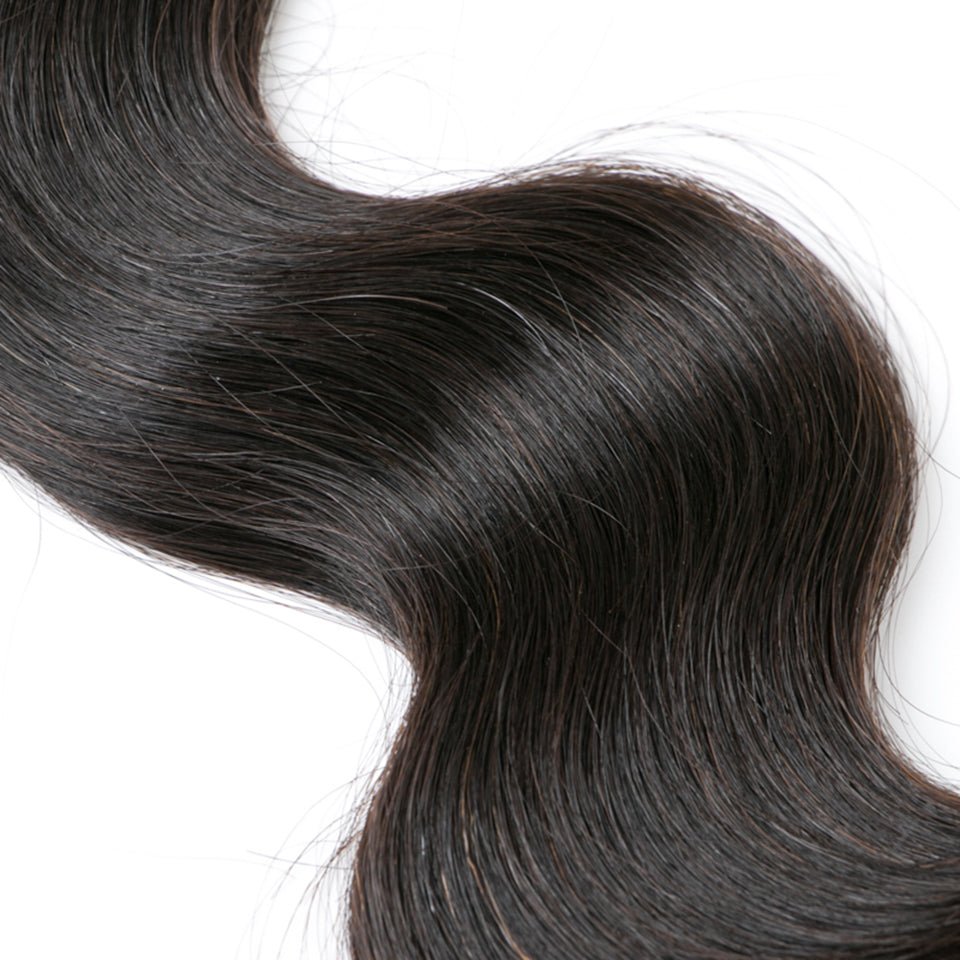 Vanlov Hair-Vanlov Natural Black Body Wave 3/4 Bundles With Closure Virgin Human Hair Bundles