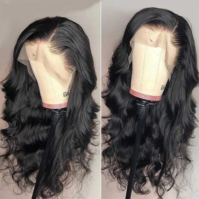 Vanlov Hair-Vanlov Natural Black Body Wave Lace Front Wig For Women