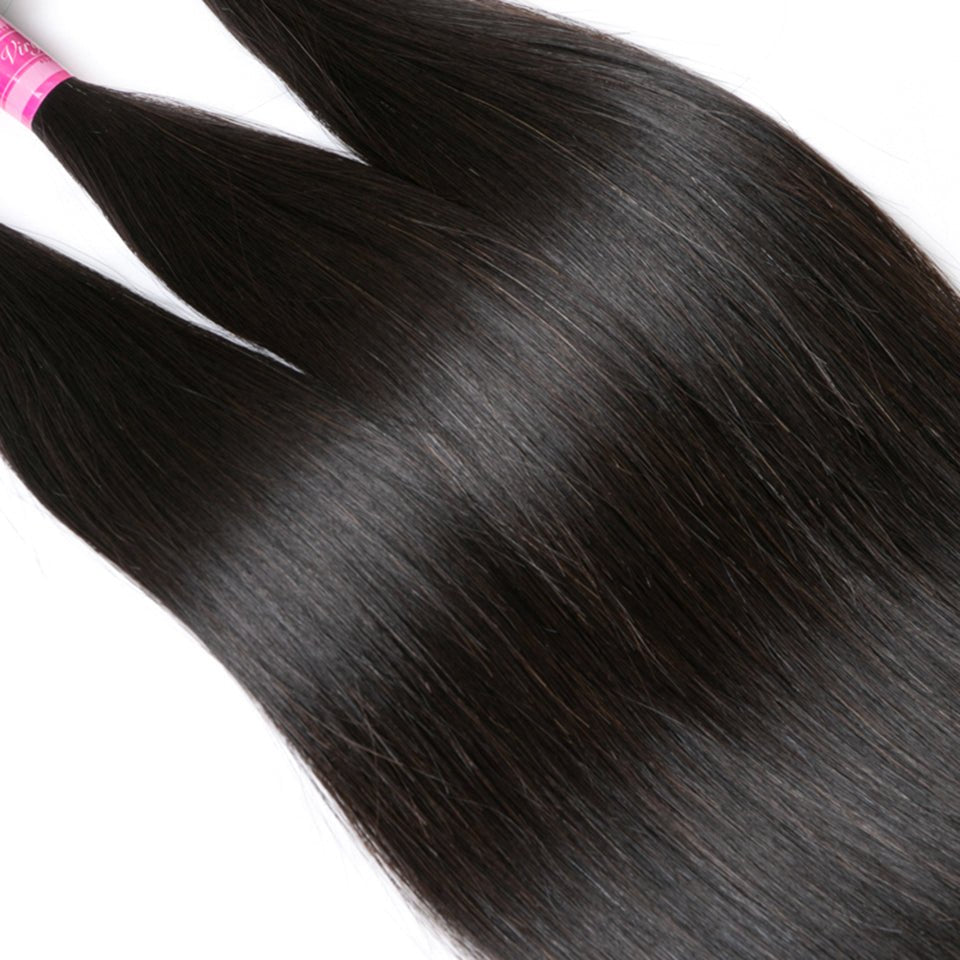 Vanlov Hair-Vanlov Straight Hair 4 Bundles With Closure Virgin Human Hair Thick And Soft