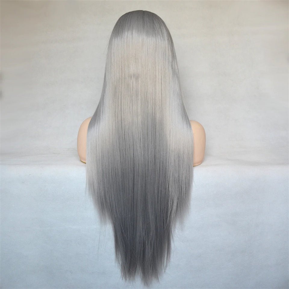 Vanlov Hair-Vanlov Virgin Human Hair 150% Density Straight Hair 13X4/13x6 Lace Front Wig Gray Color Wig