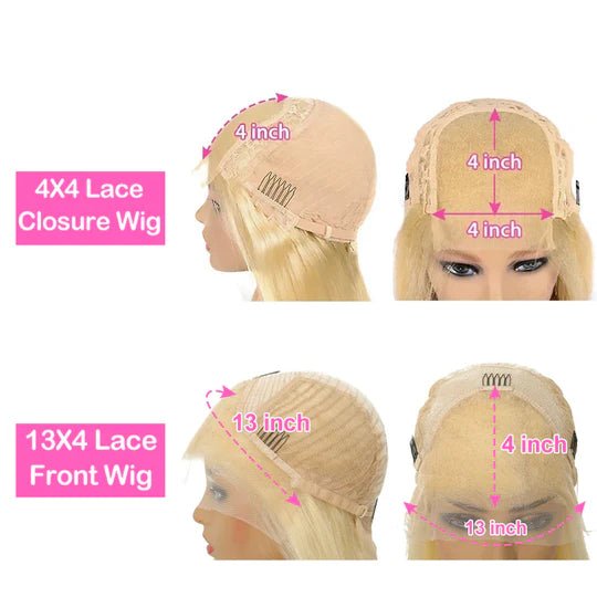 Vanlov Hair-Vanlov Virgin Human Hair Straight Hair 613 Blonde Bob Wig HD Lace Front Wigs Human Hair 150%-180% Density