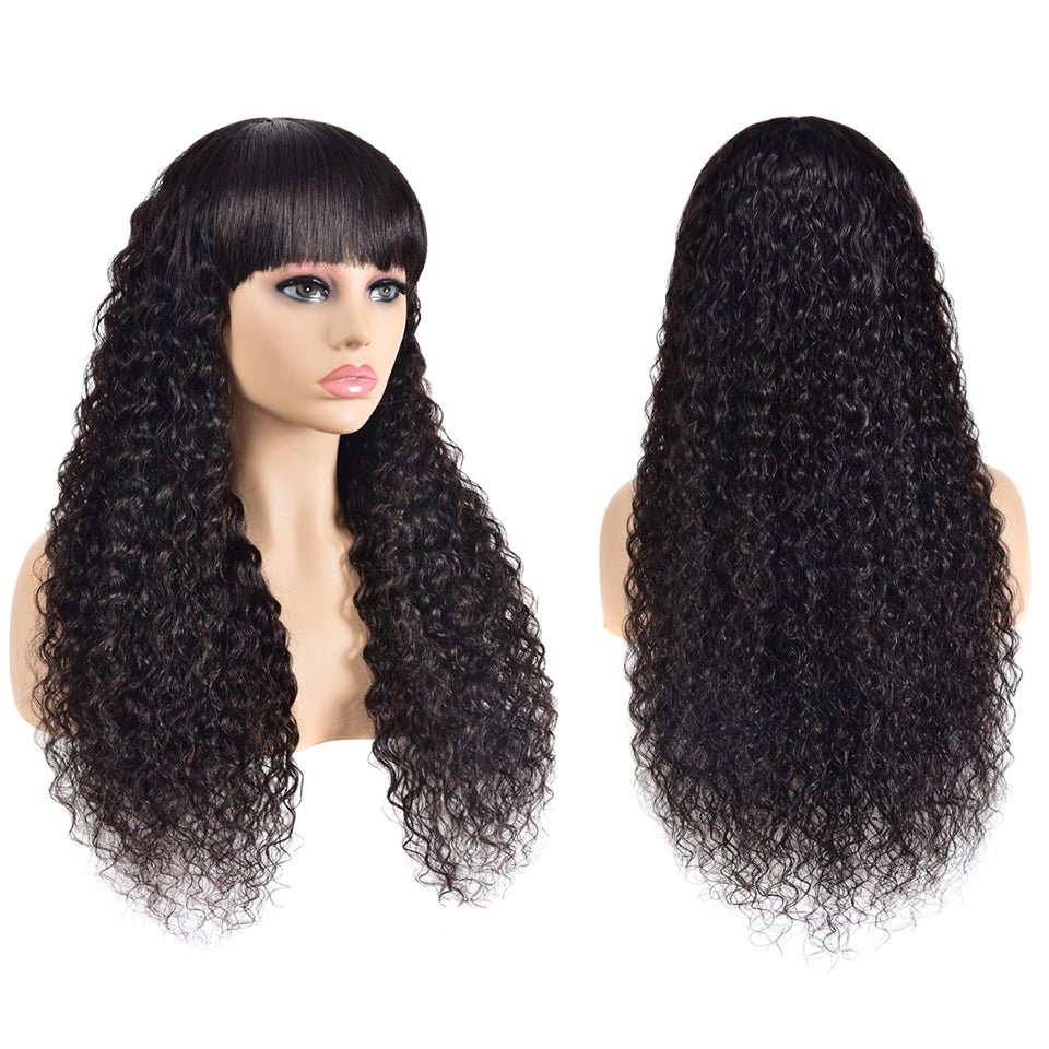 Vanlov Hair-Vanlov Virgin Human Hair Wig With Baby Hair Water Wave Curly Wigs Machine Wig 150% Density