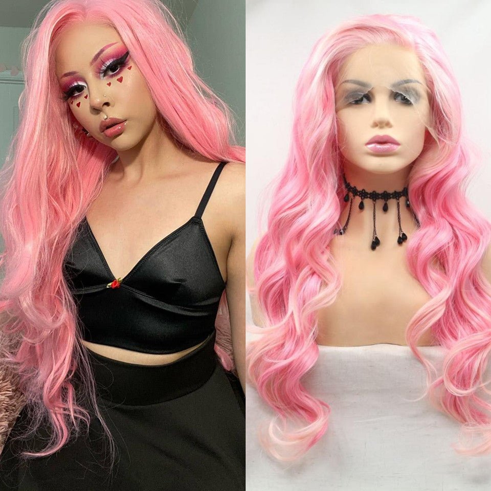 Vanlov Hair-Vanlov Virgin Human Hair Wigs Pink Color Hair Body Wave 13X4/13x6 Lace Front Wig